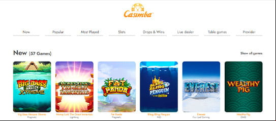 The Casimba Online Casino Game Selection in the UK